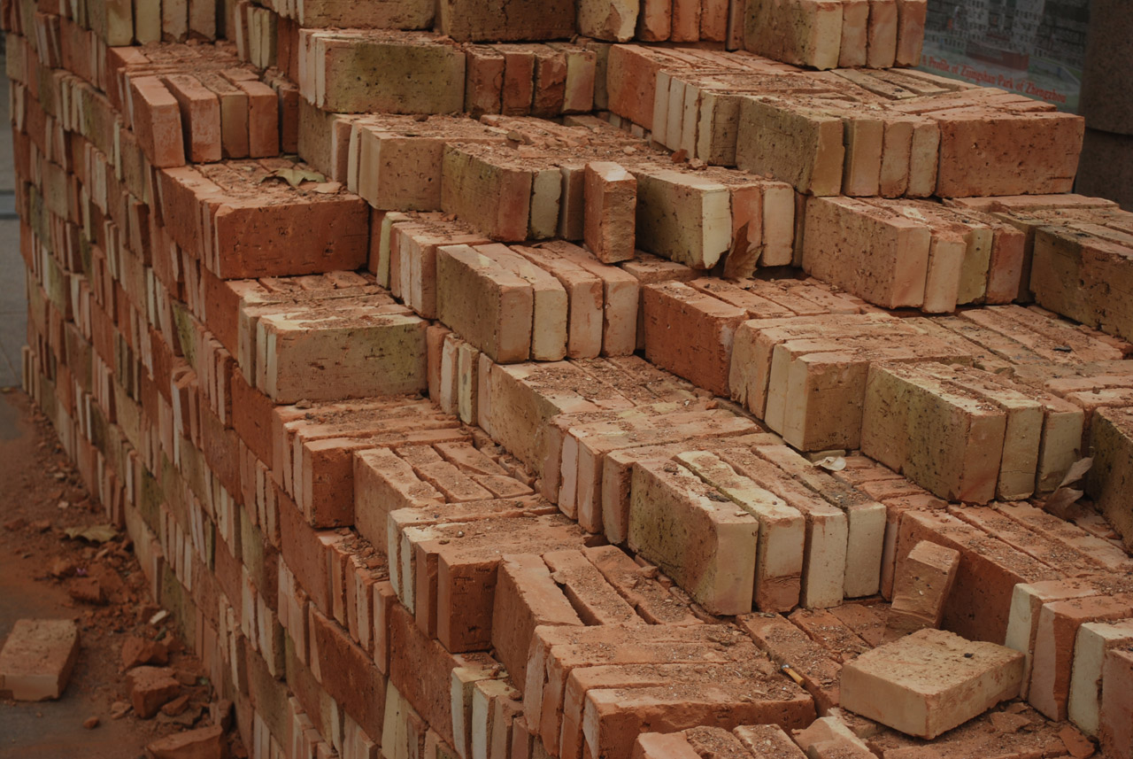 layers of bricks ready to be used