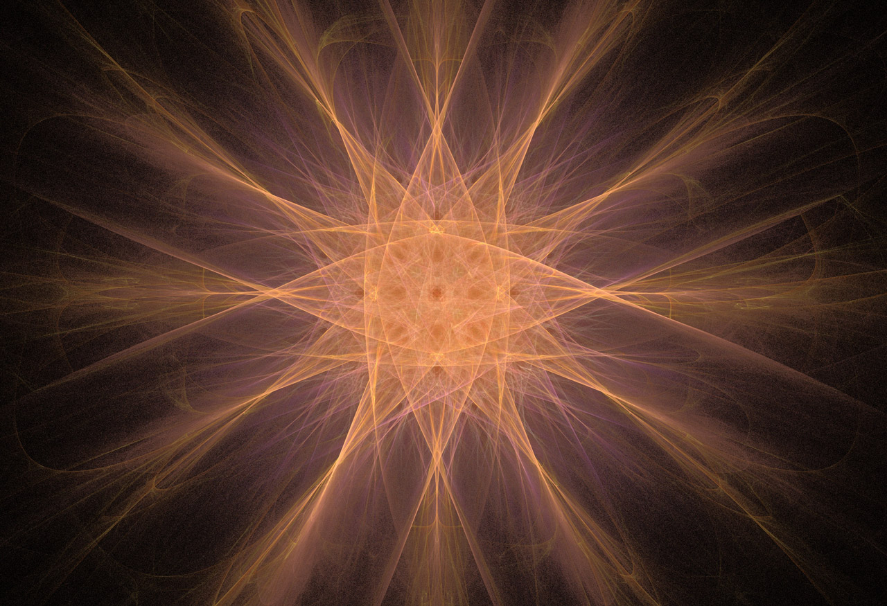 Orange starburst fractal image