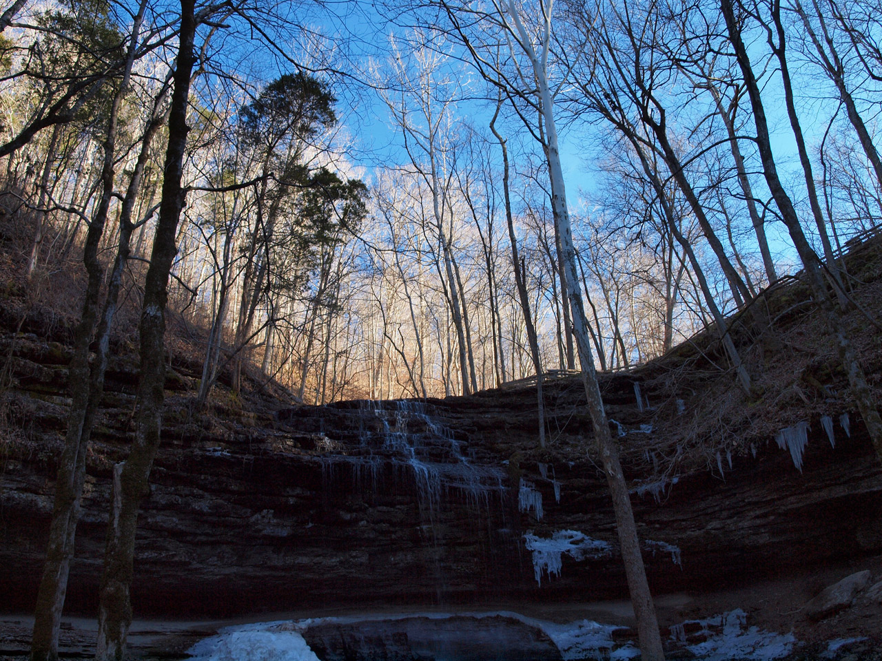 Stillhouse Hollow Falls State Nature Area is located along HW 43 south of Mount Pleasant, TN