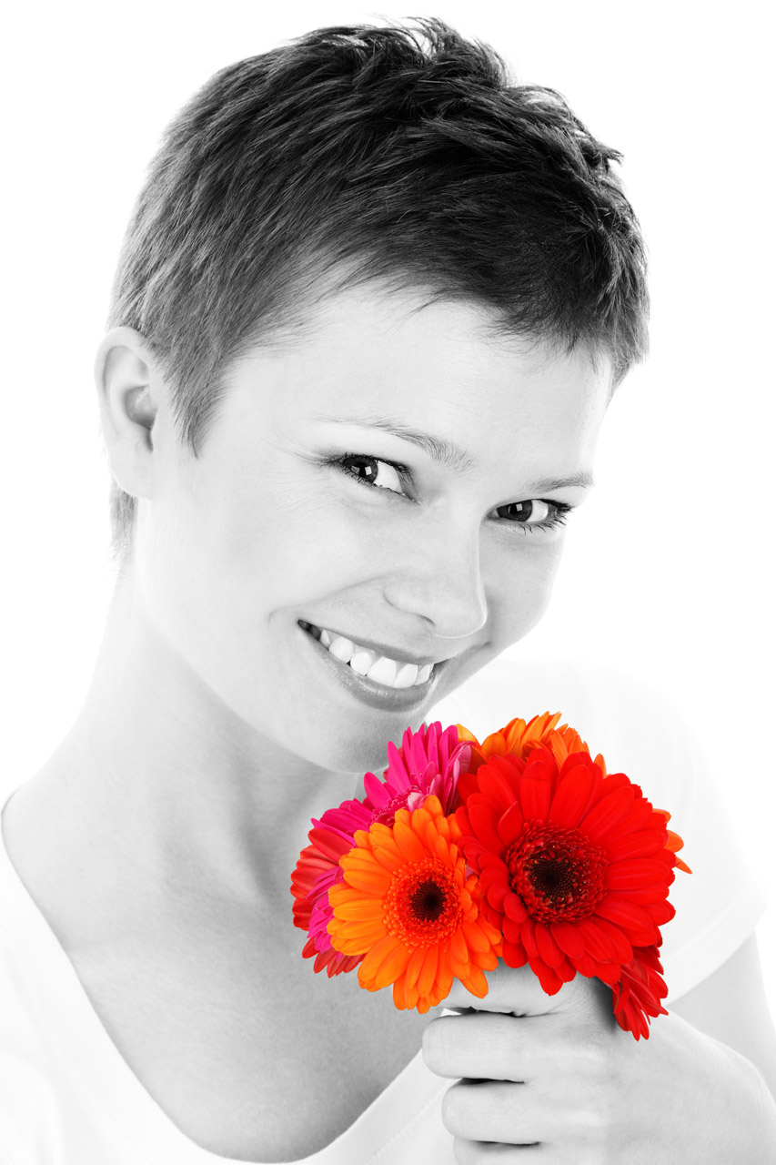 Woman Portrait With Flowers