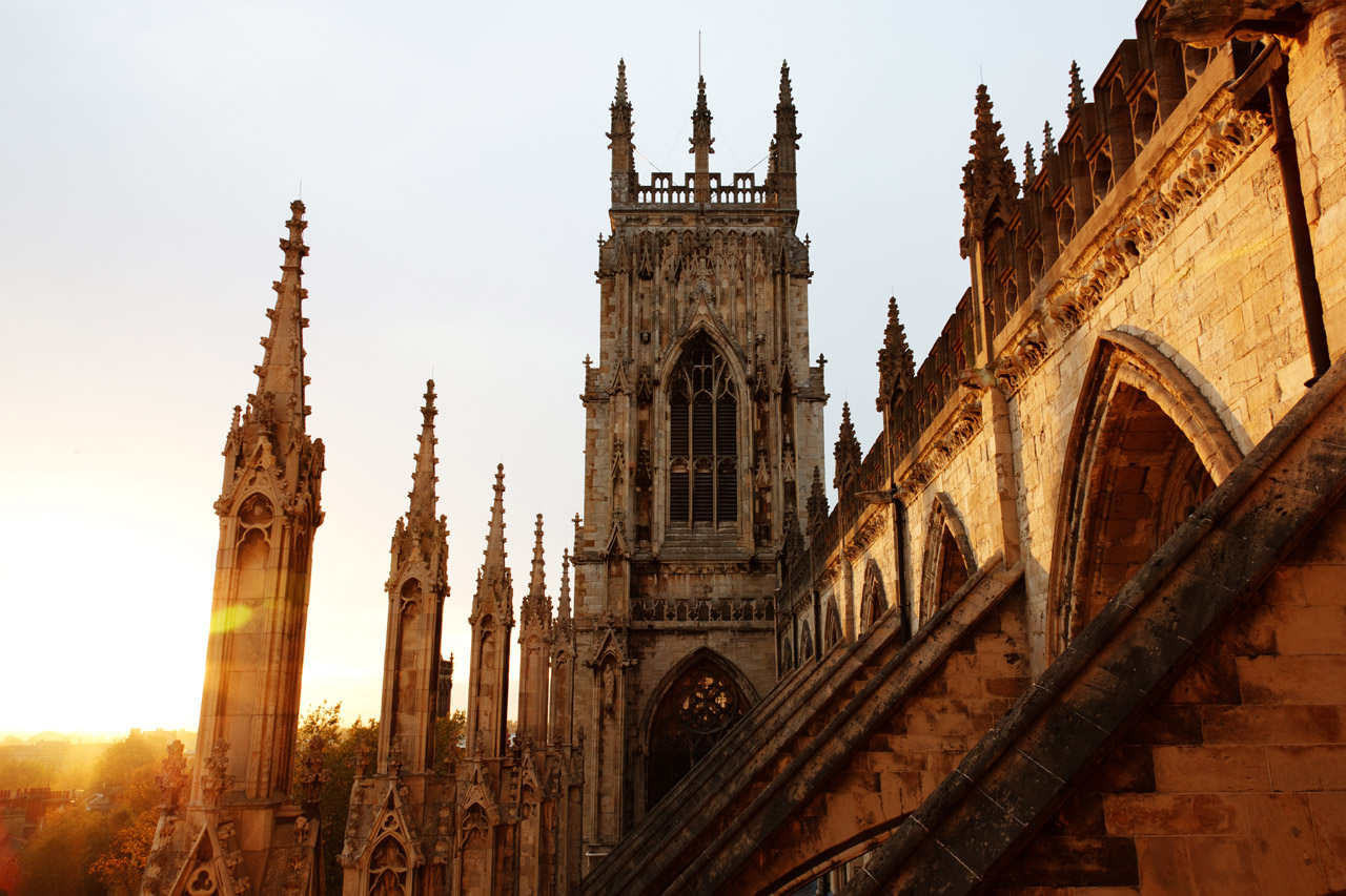 York Minster at sunset in autumn