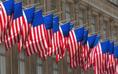 American Flags In The City