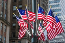 American Flags In The City