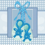 Baby Boy Bootees Card