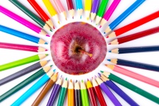 Colorful Pencils With Apple