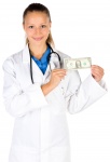 Doctor Holding Money