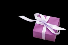 Gift Box Purple Ribbon