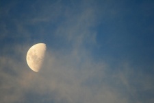 Half Moon And Cloudy Mist