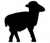 Lamb, Sheep Black Silhouette