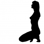 Naked Woman Kneeling Silhouette