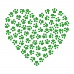 Paw Prints Heart Green
