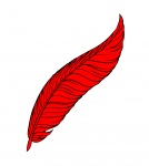 Red Feather Line Art