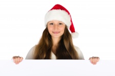 Santa Girl With A Blank Board