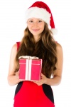 Santa Girl With A Christmas Gift
