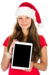 Santa Girl With A Tablet