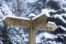 Snowy Tourist Sign