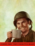 Soldier With Coffee Vintage