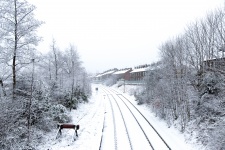 Train Tracks In Winter