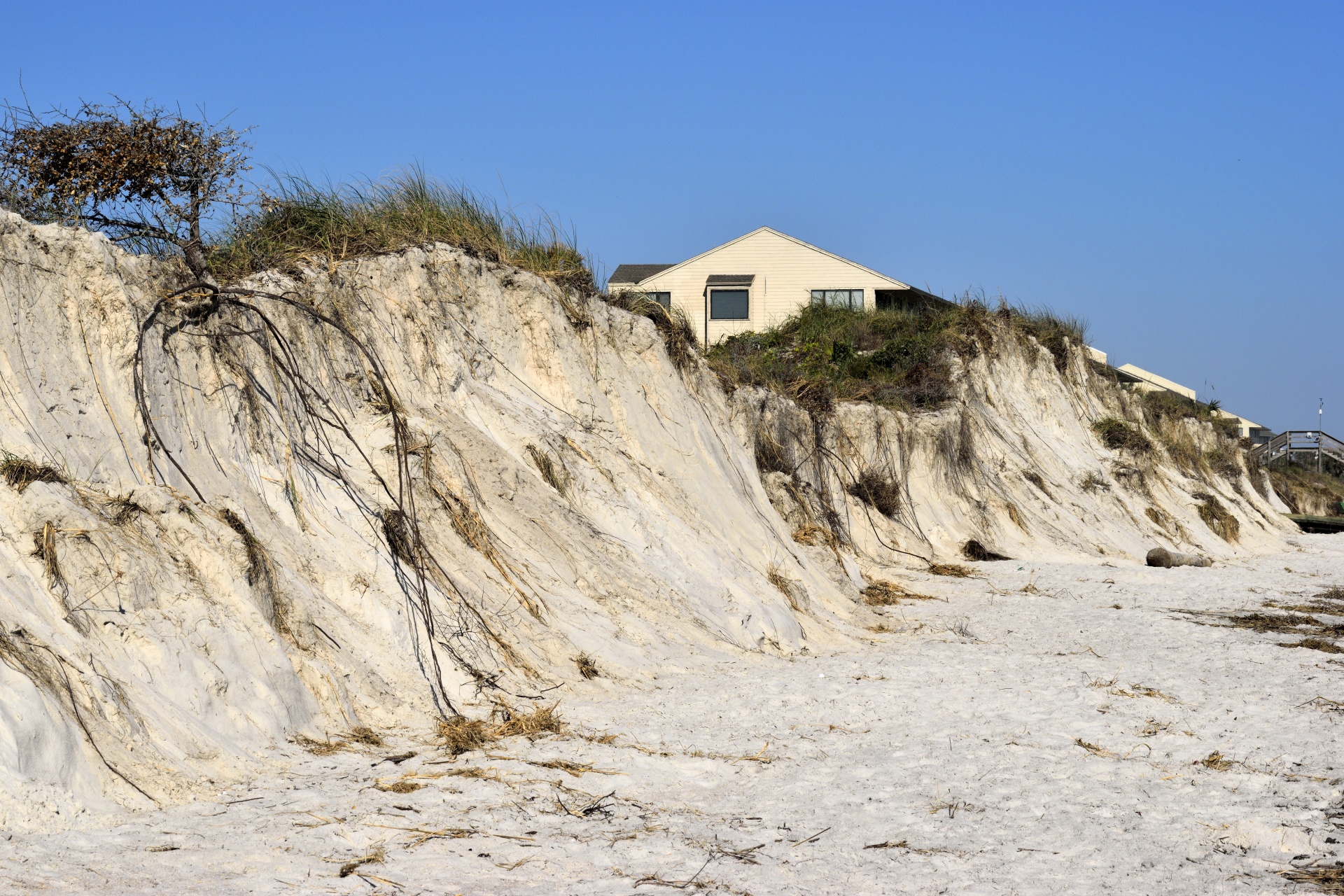 Beach erosion caused by hurricane Matthew near St. Augustine, Florida