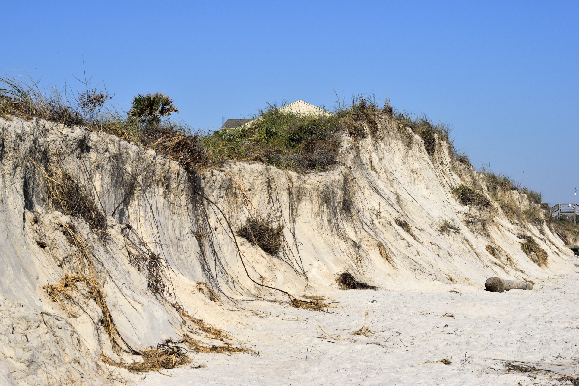 Beach erosion caused by hurricane Matthew near St. Augustine, Florida