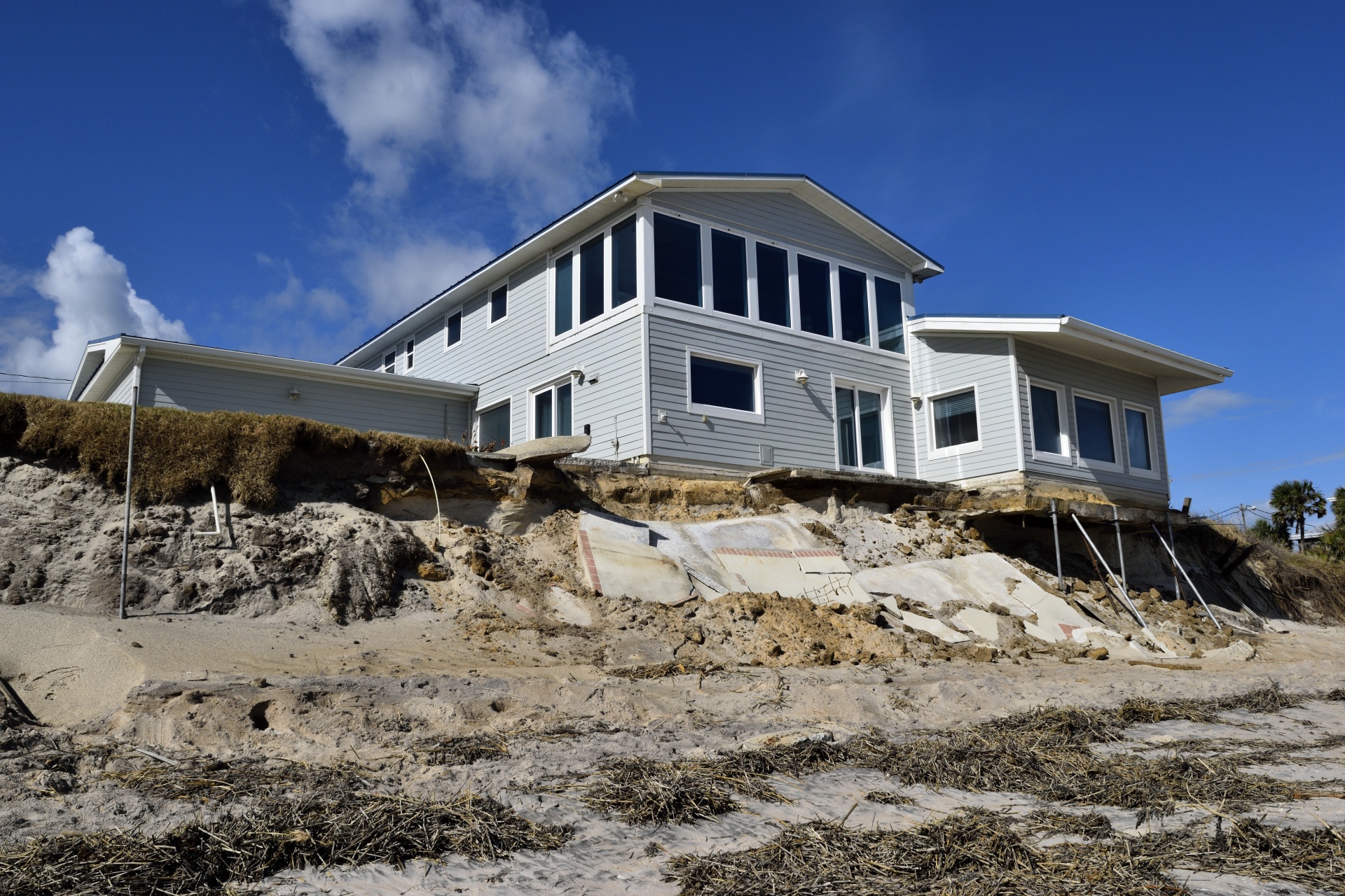 Beach Home Damage By Hurricane