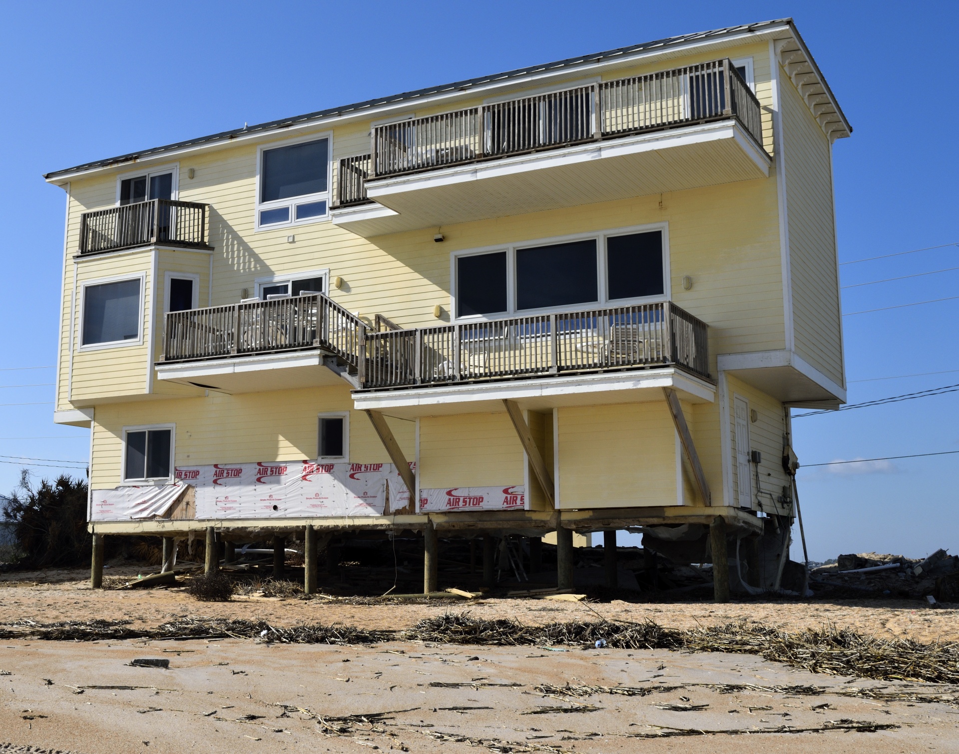 Beach Home Damage By Hurricane