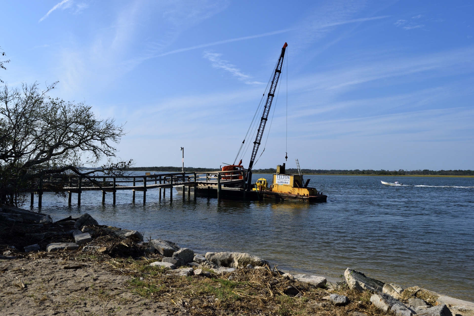 Dock construction after hurricane Matthew