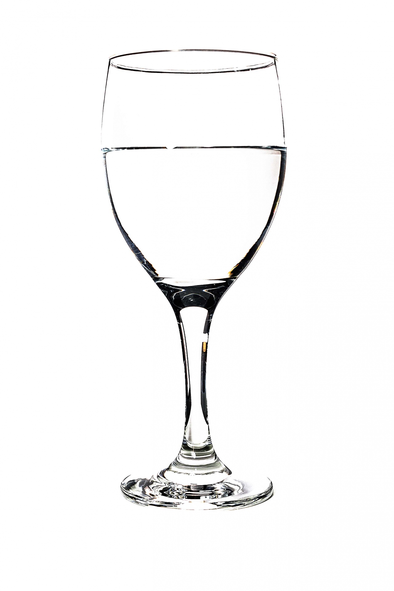 Glass With Water White Background