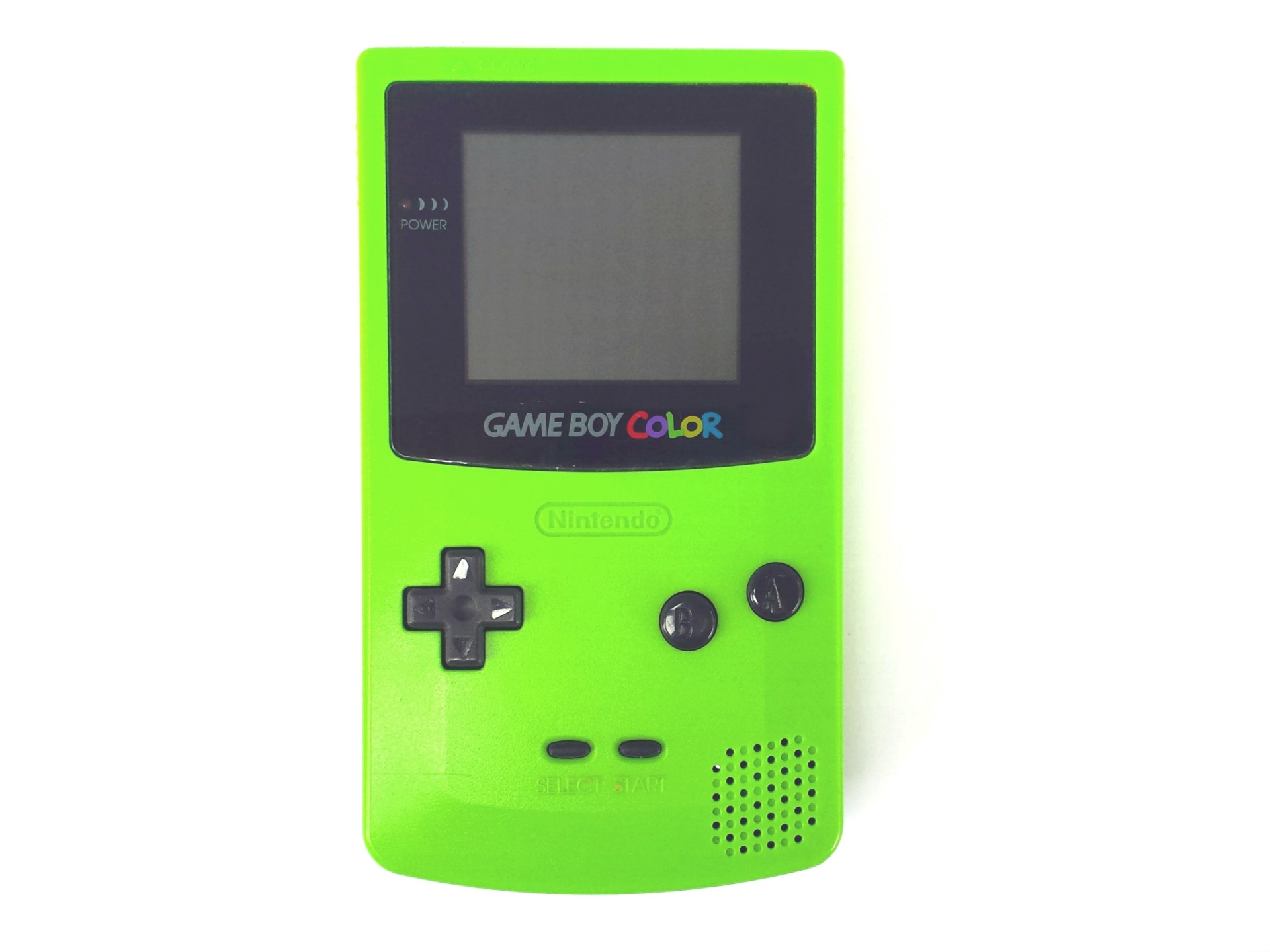 Green Nintendo Game boy Color against a white background