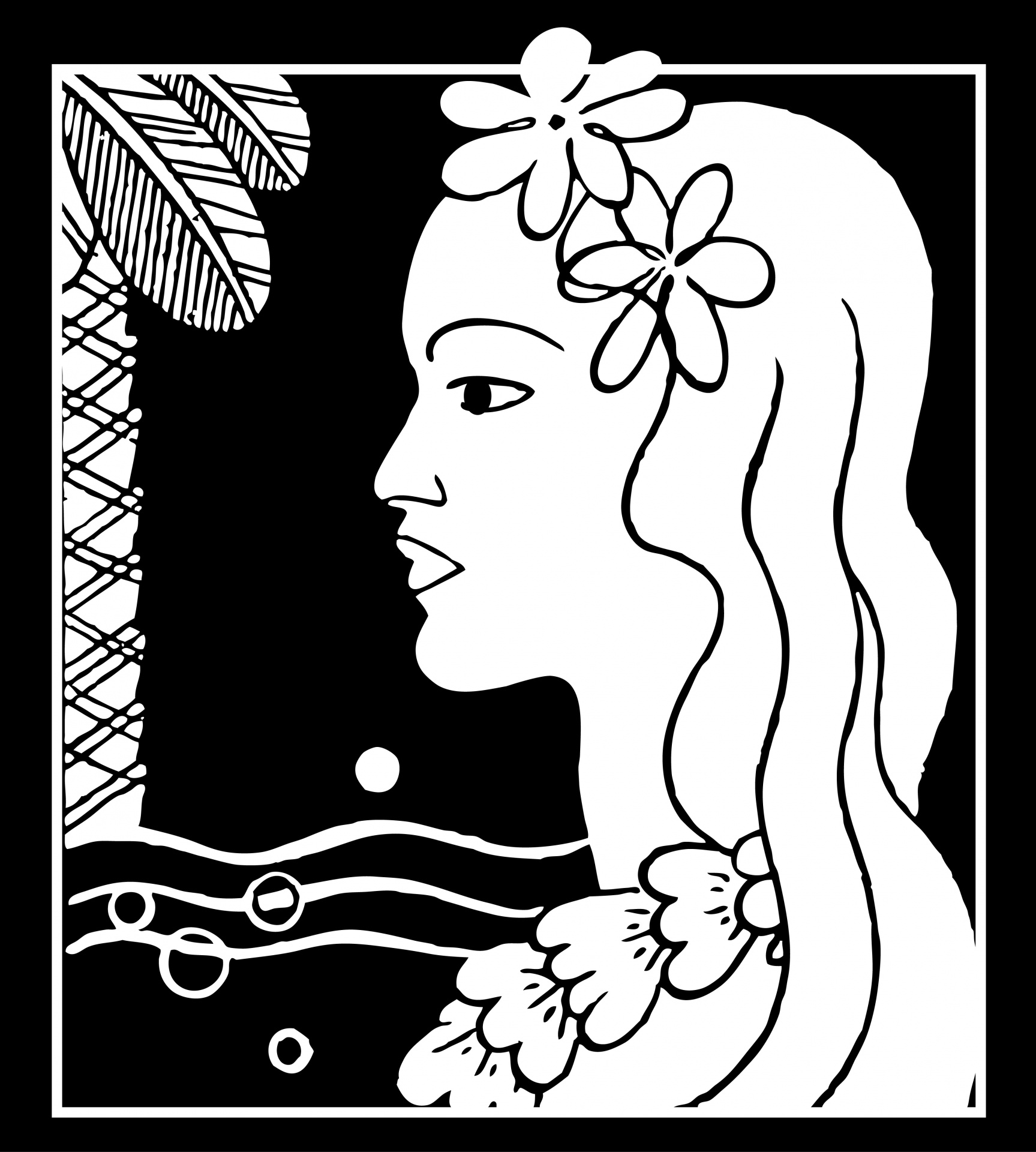 Hawaiian Woman Silhouette
