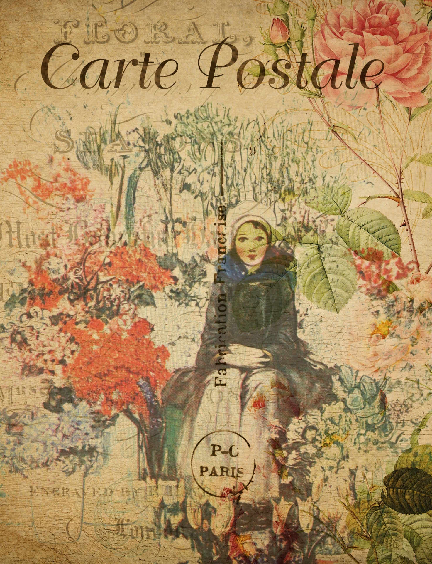 Lady On Vintage Postcard