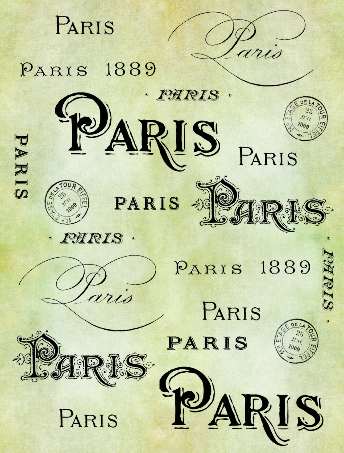 Paris Typography Vintage