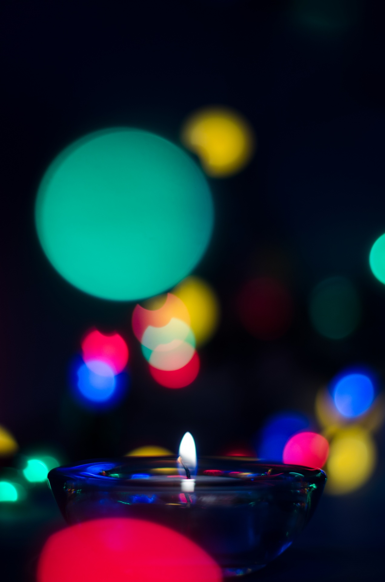 Vintage Shot For Candle With Bokeh Background