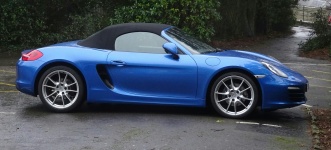 Blue Convertible Porsche Car Side