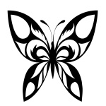 Butterfly Silhouette Black Motif
