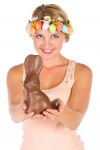 Easter Woman With A Bunny
