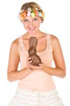 Easter Woman With A Bunny