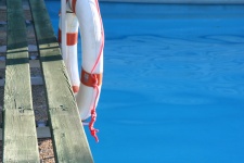 Lifebuoy Over Pool