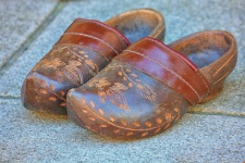 Wooden And Leather Clogs