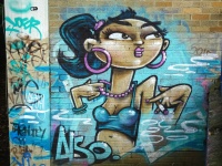 Street Art Graffiti On Brick Wall
