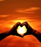 Sunset Heart Hands