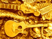 Yellow Guitars Background
