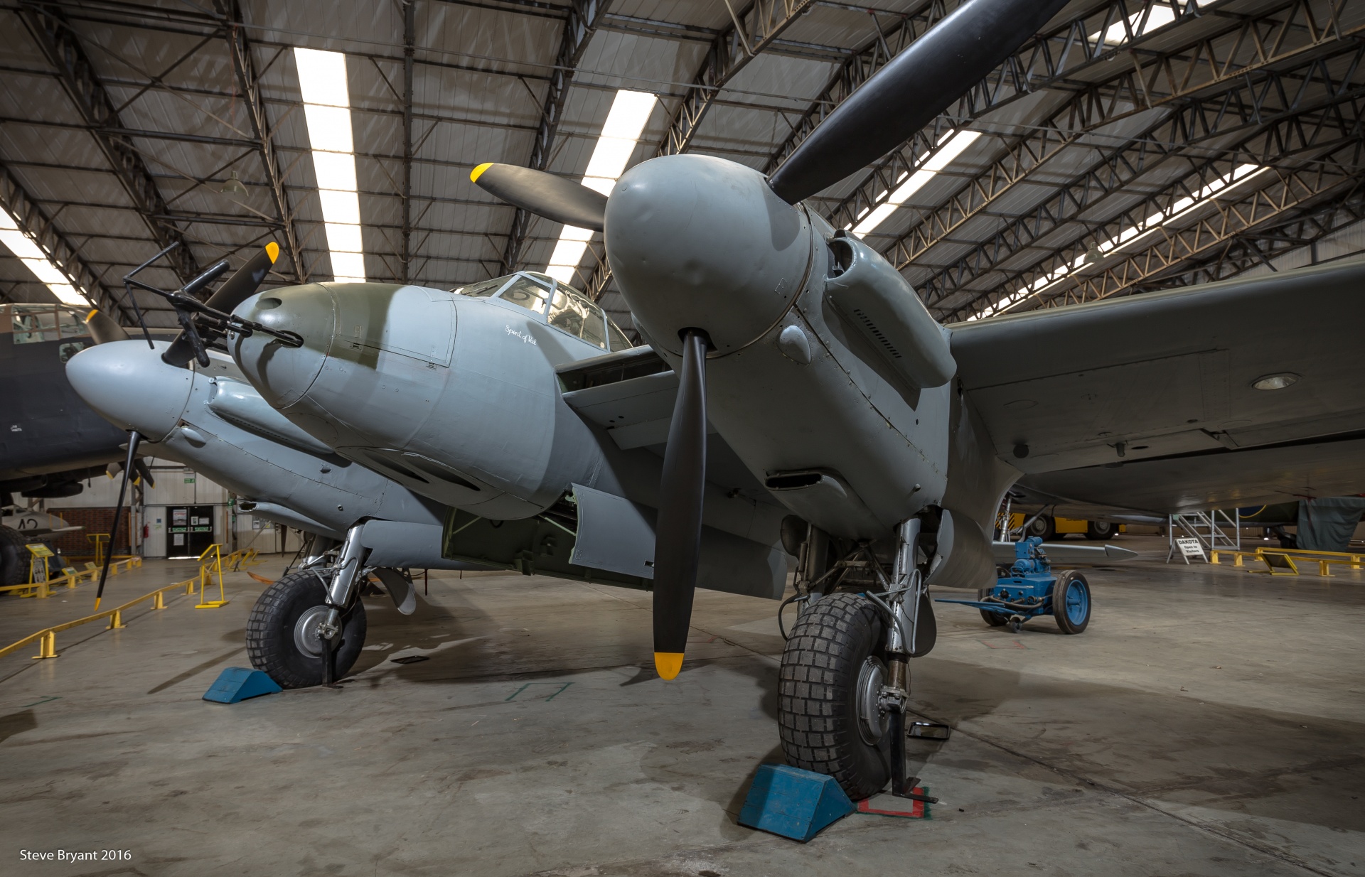 A restored De Havilland Mosquito at the Elvington Air Museum near York in the UK