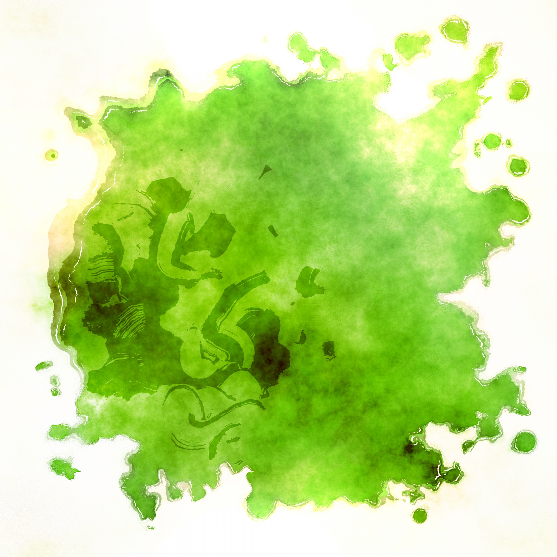 Green Paint Blot