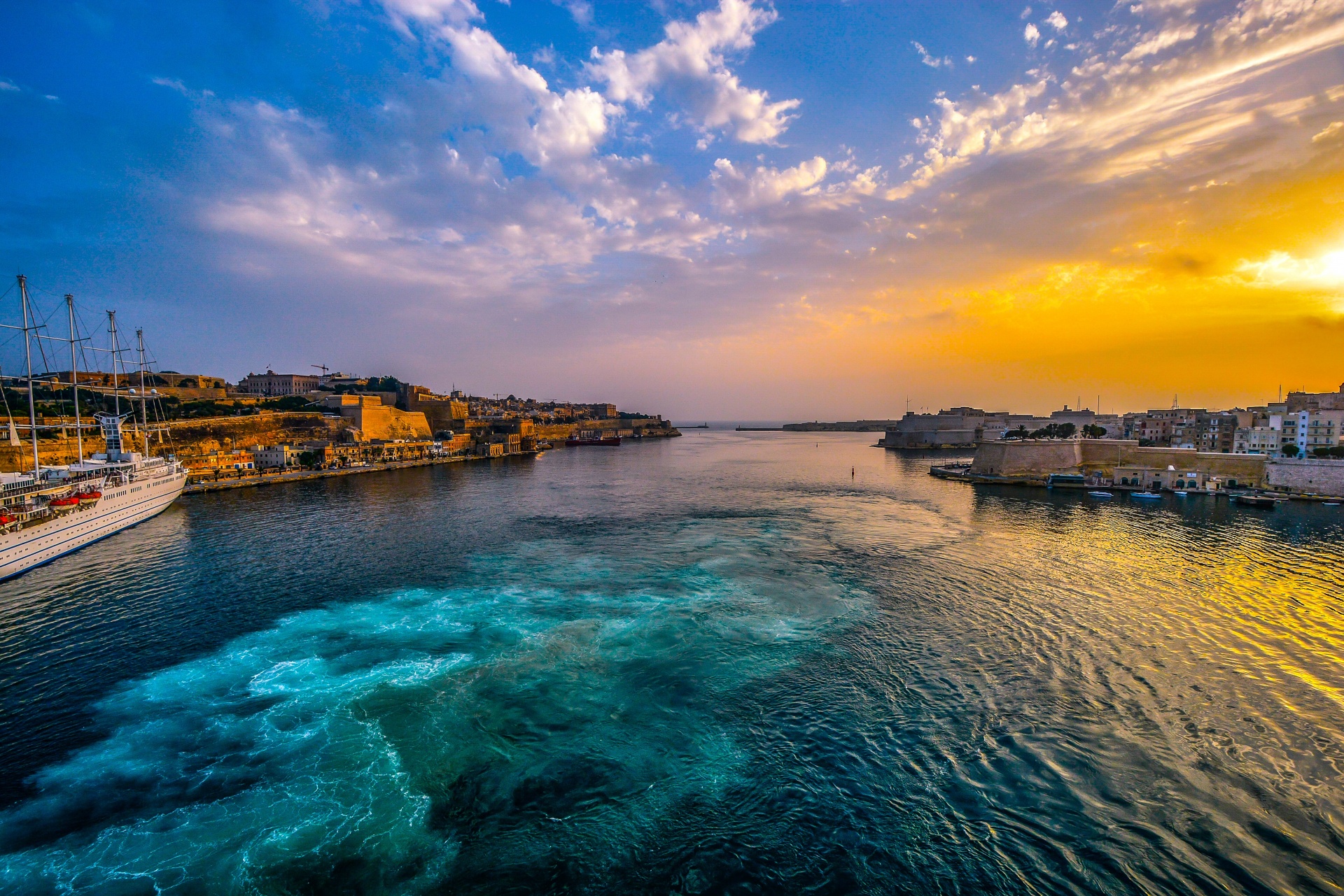 Malta Harbor At Sunrise