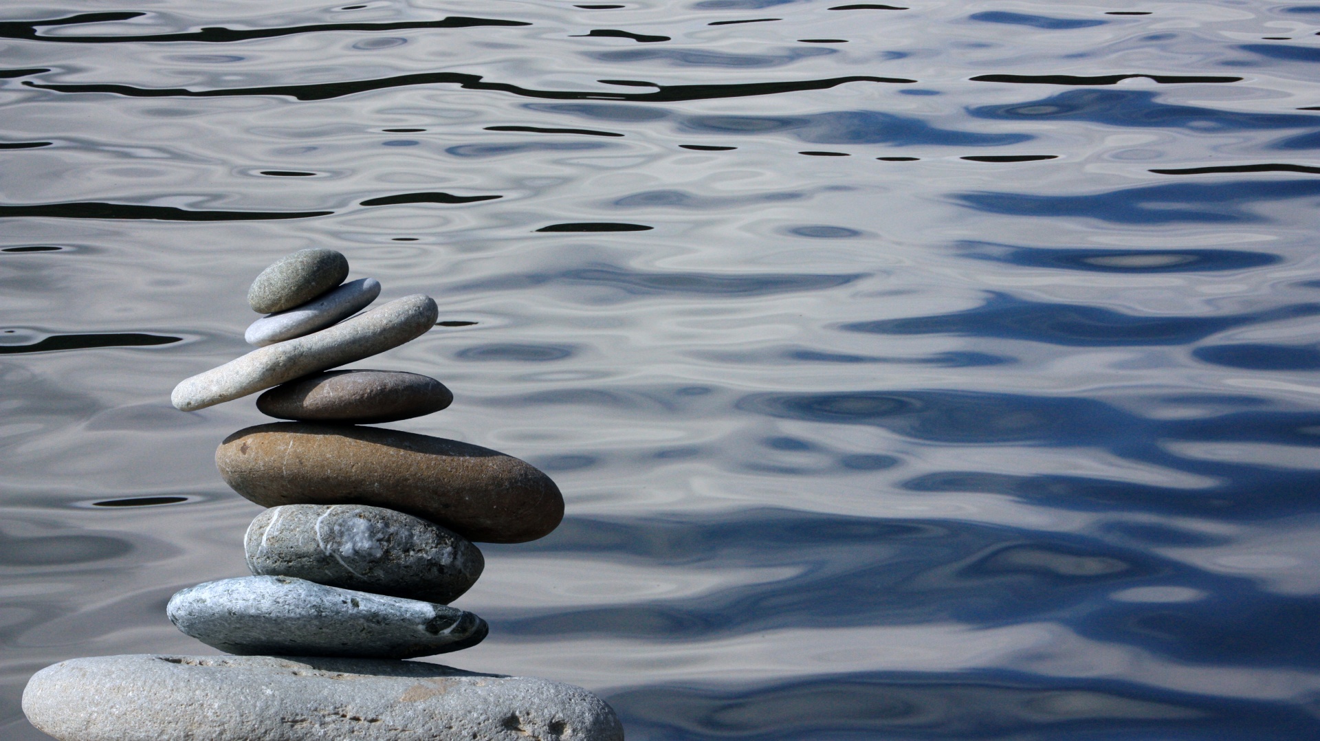 Zen Stones By Water