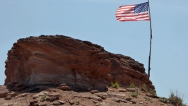American Flag In Desert