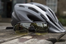 Bike Helmet And Sport Sunglass