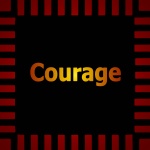 Glowing Gold Courage Sign