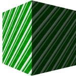 Green Gift Box With Diagonal Stripe